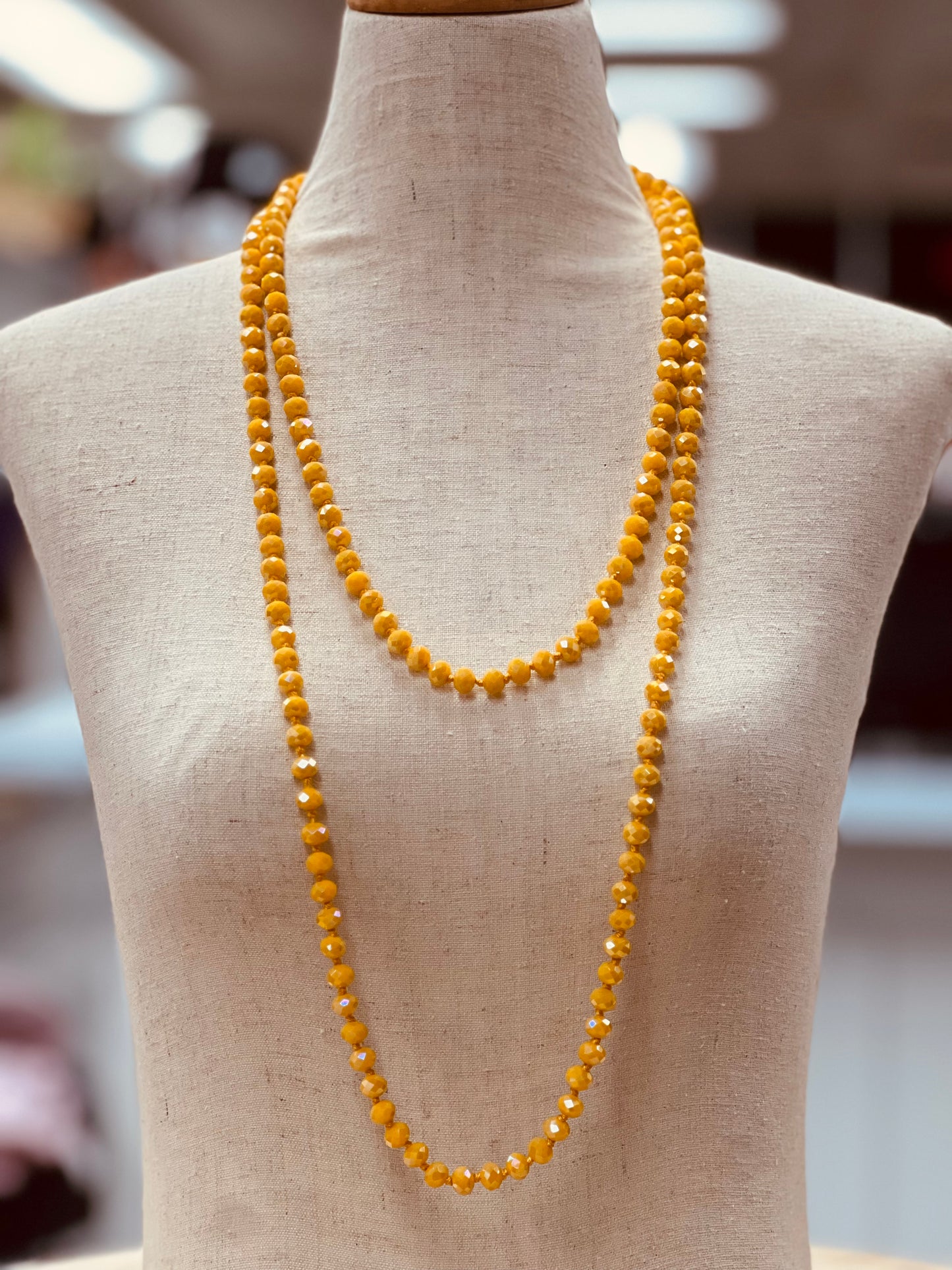 Crystal Bead Long Necklace