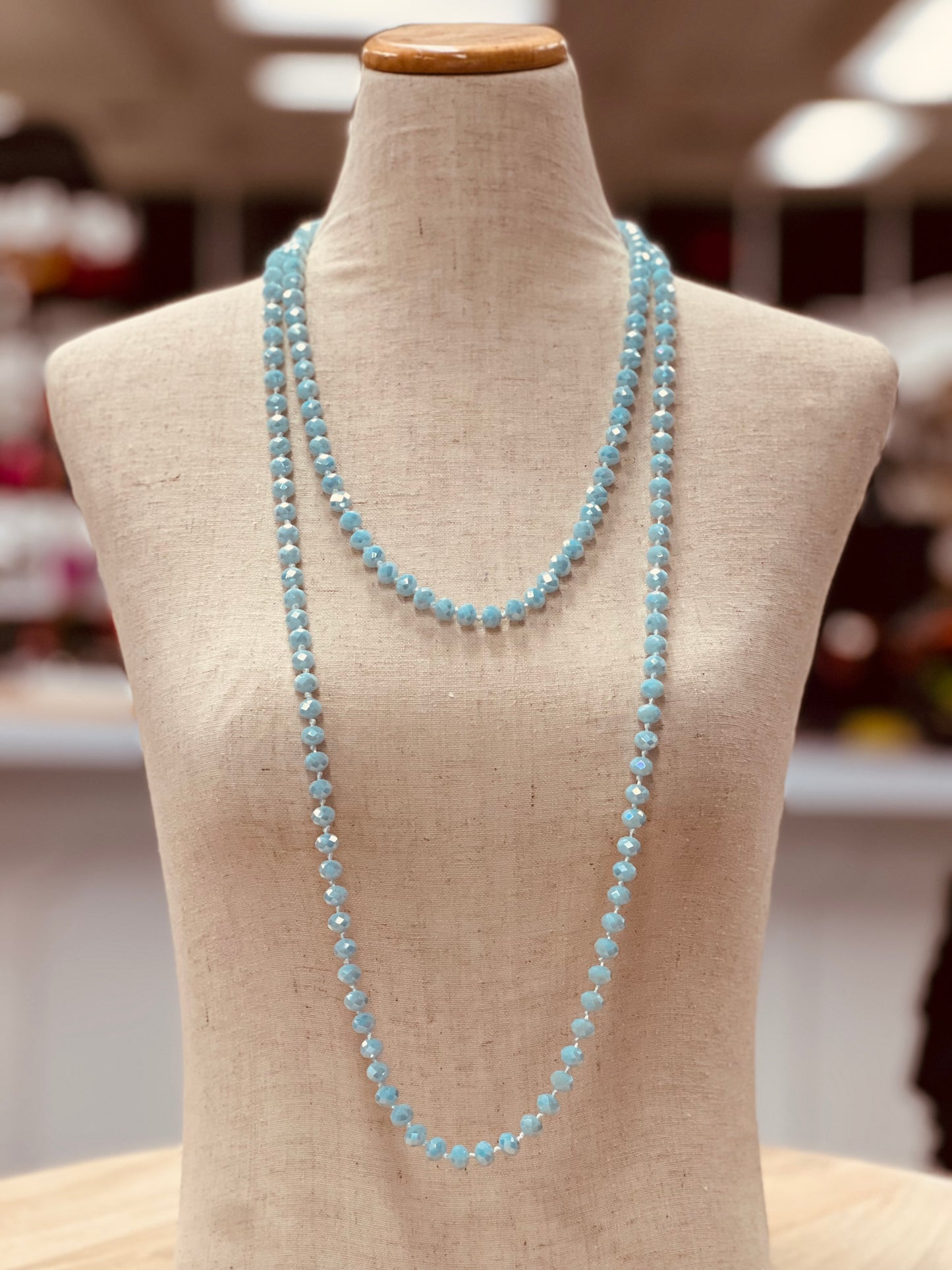 Crystal Bead Long Necklace