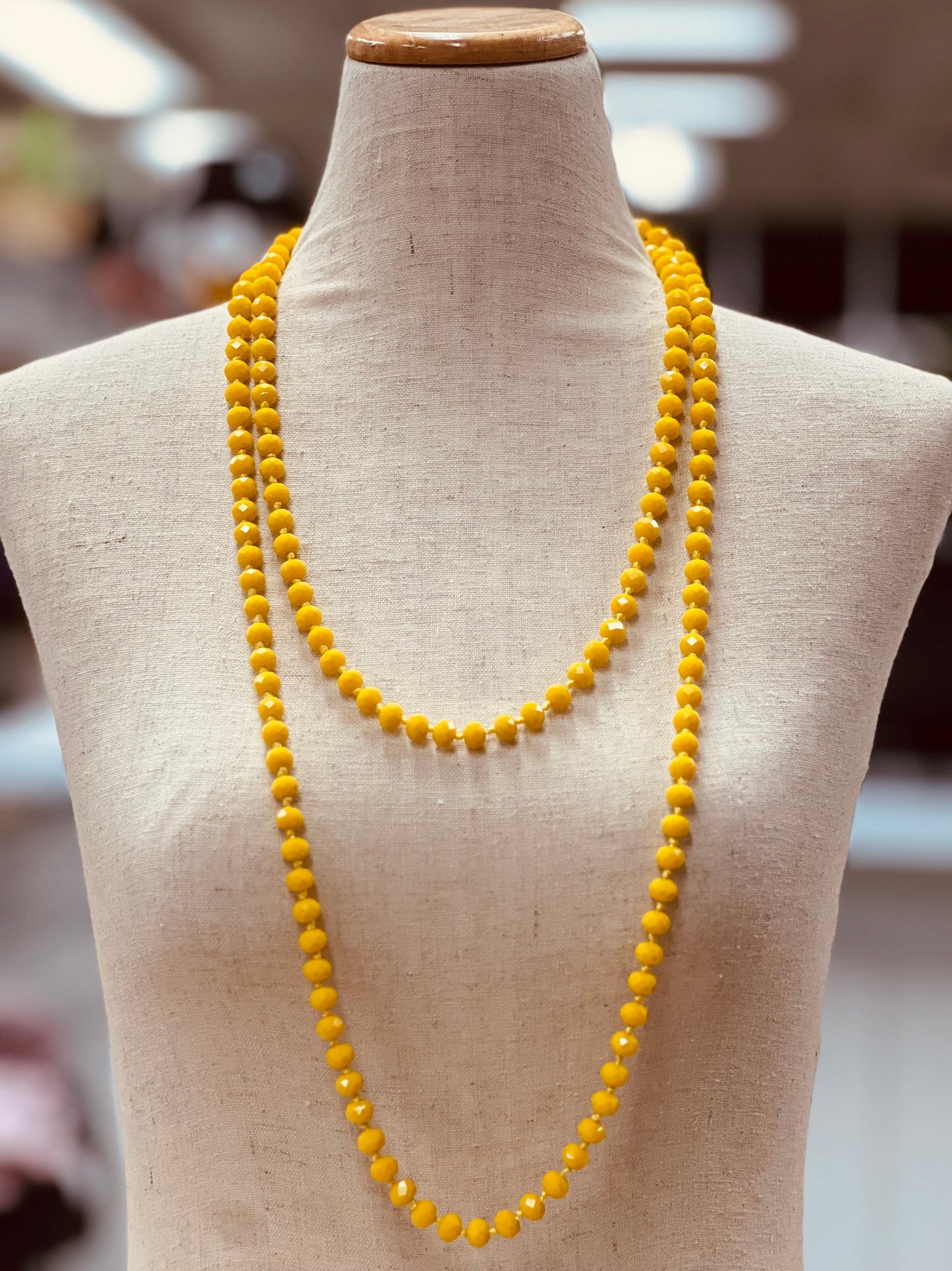 Crystal Bead Long Necklace