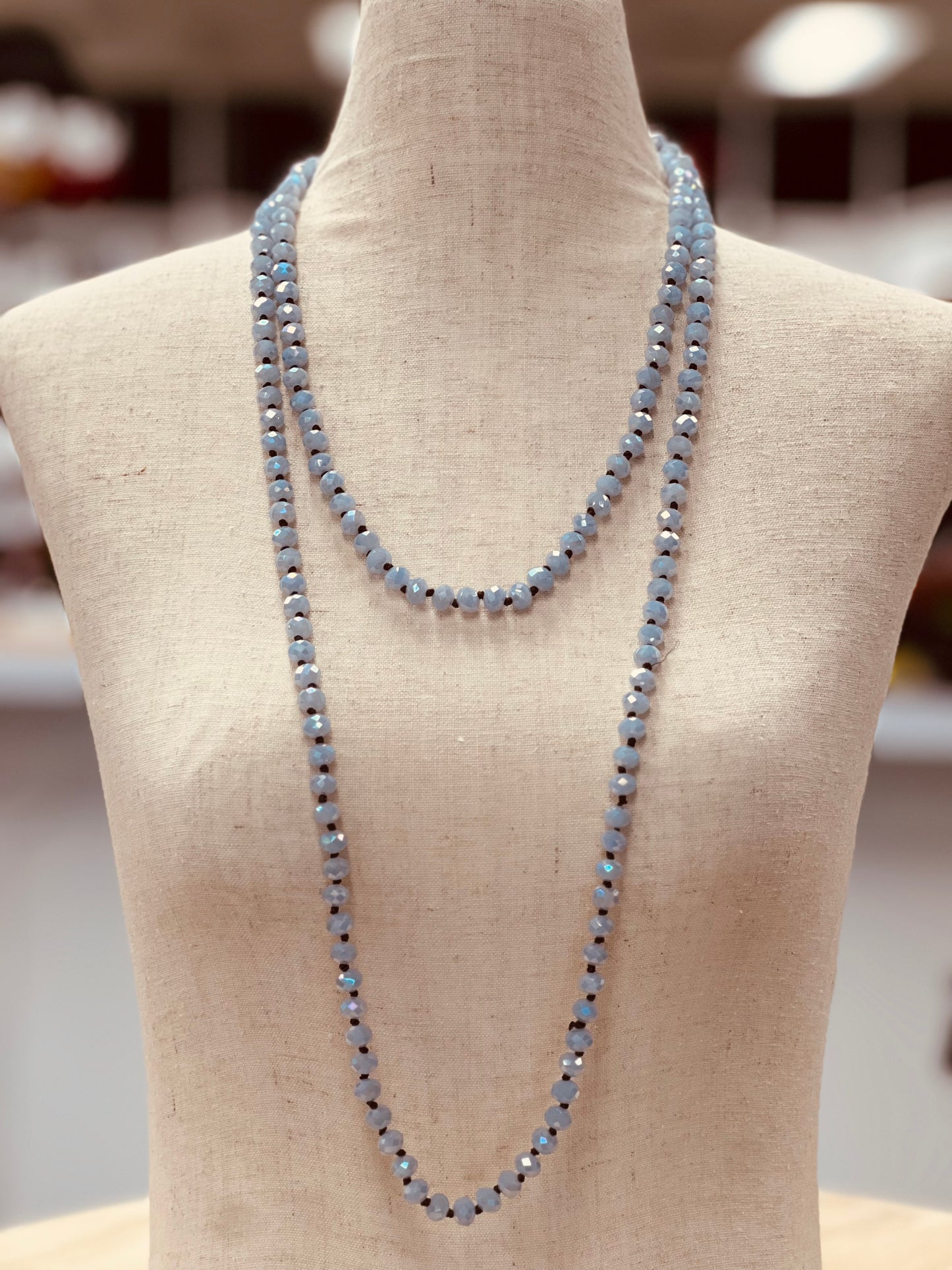 Crystal Bead Long Necklace