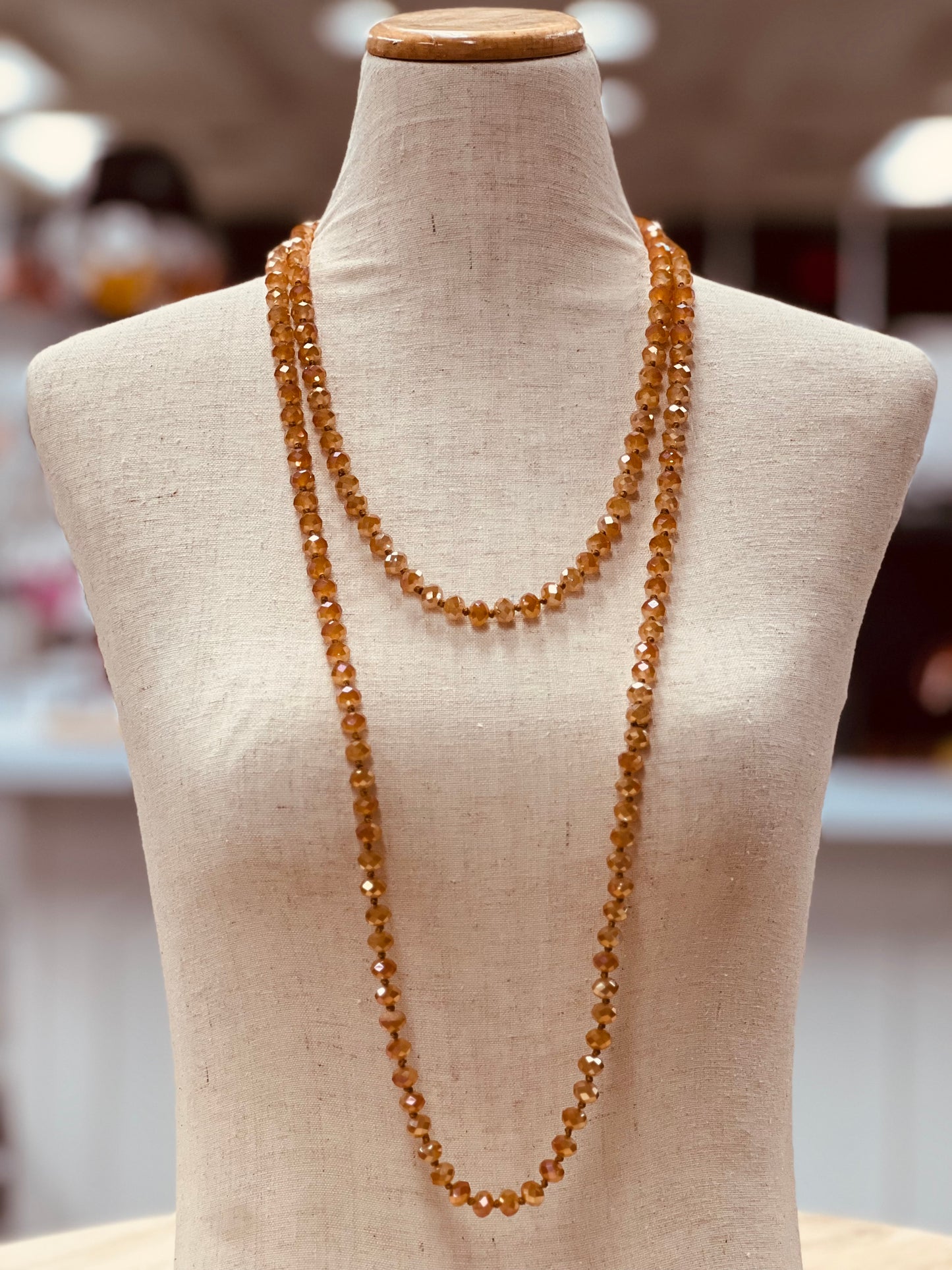 Crystal Bead Long Necklace