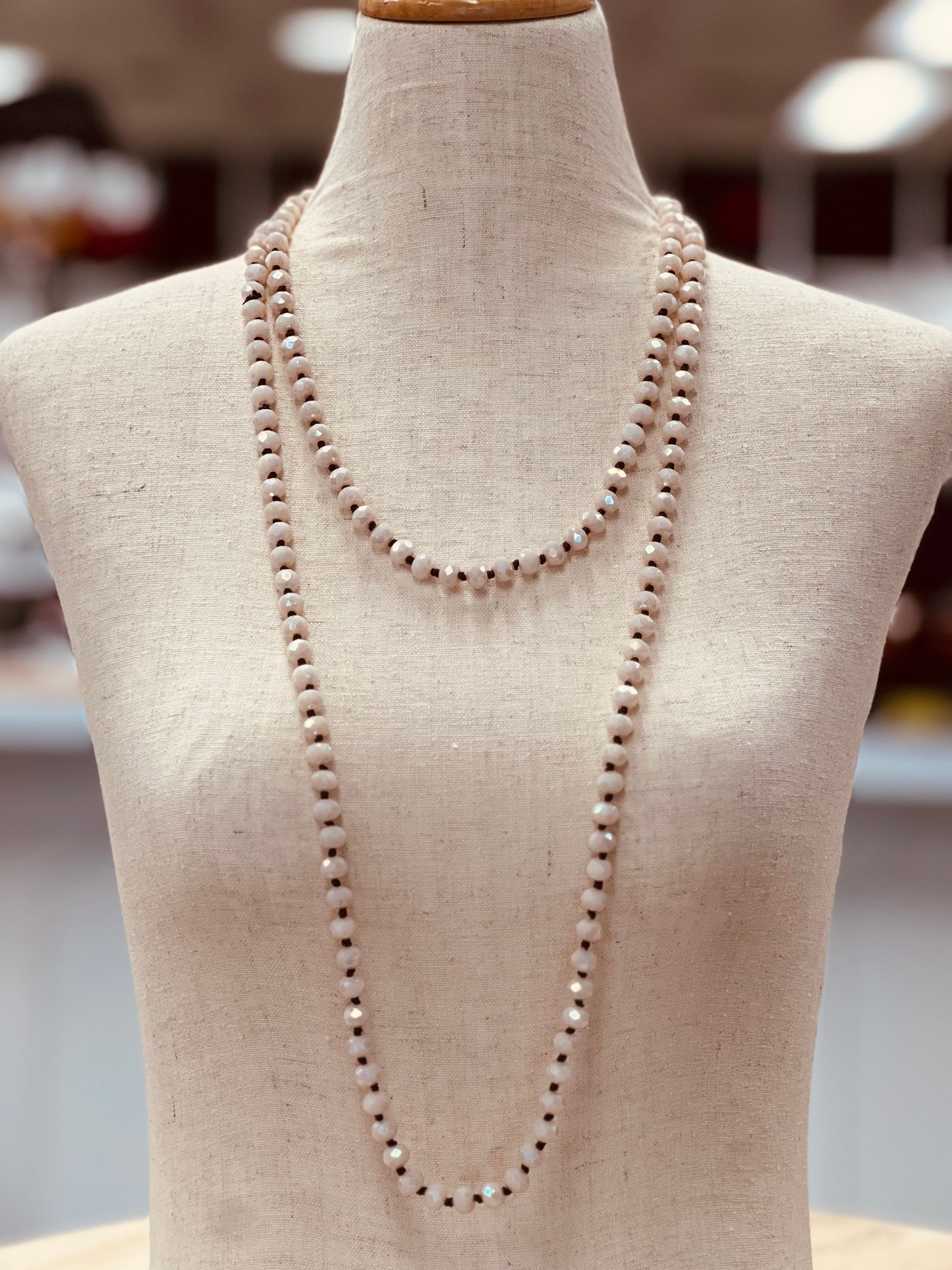 Crystal Bead Long Necklace