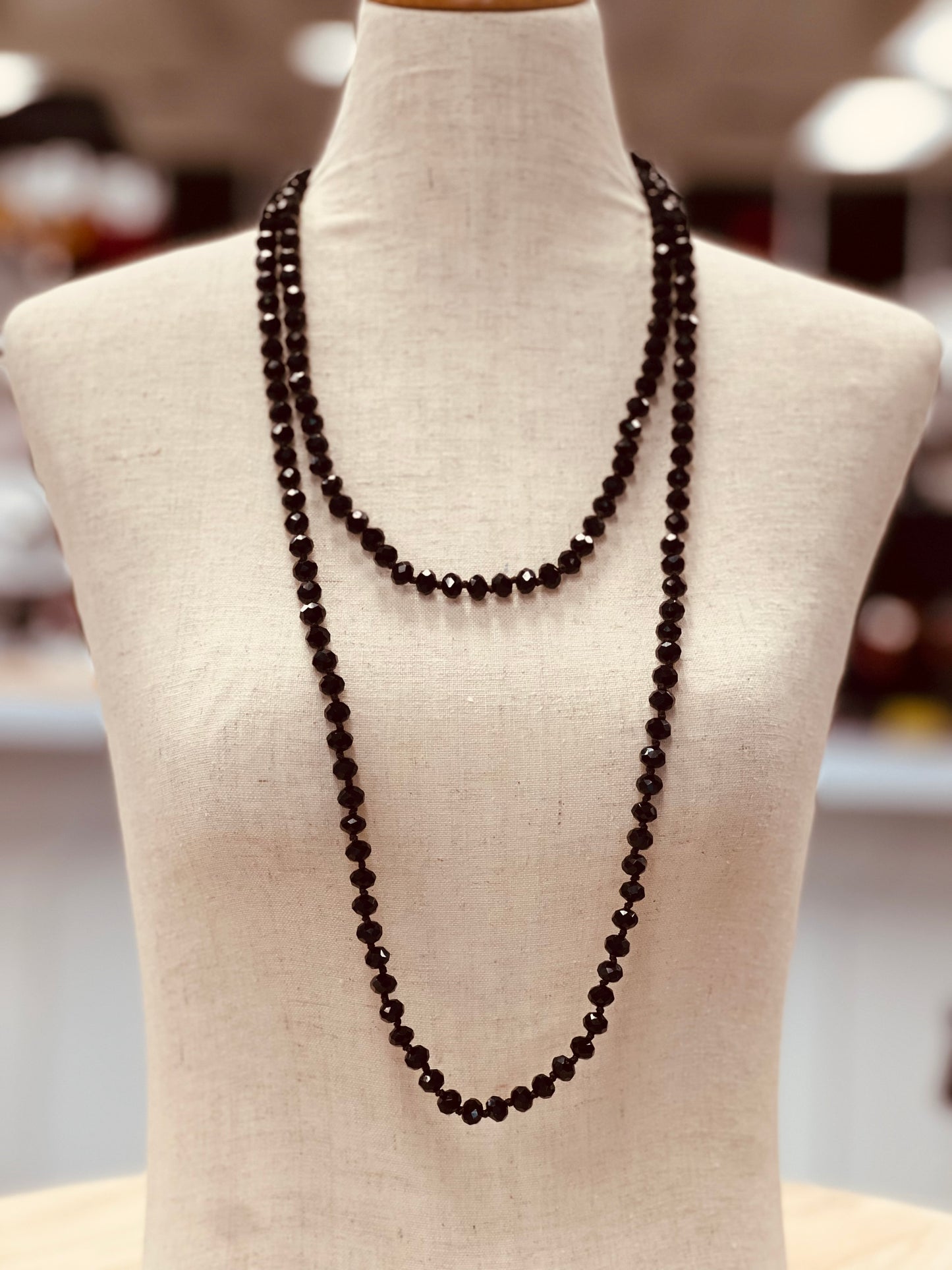 Crystal Bead Long Necklace