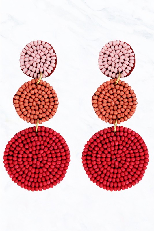 Seed Bead Circle Dangle Earring