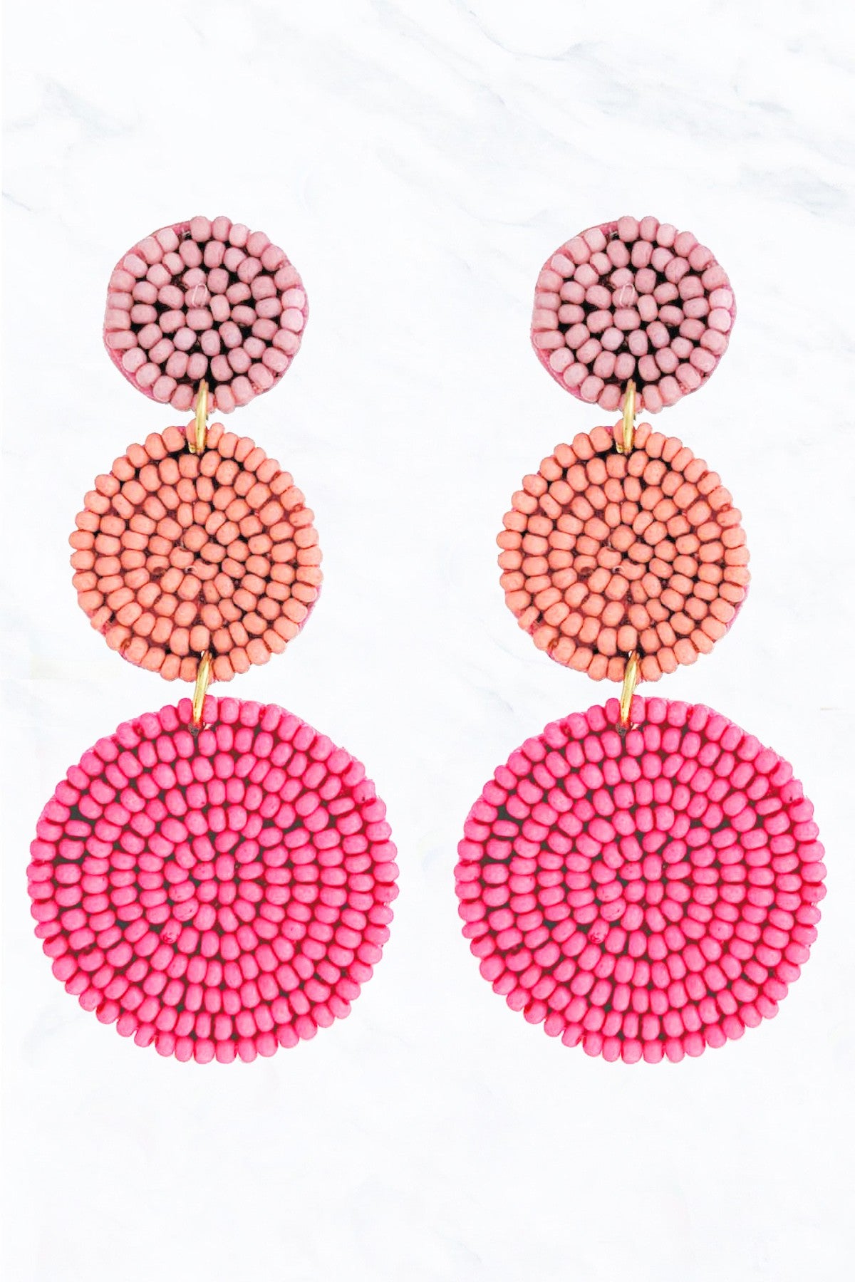 Seed Bead Circle Dangle Earring