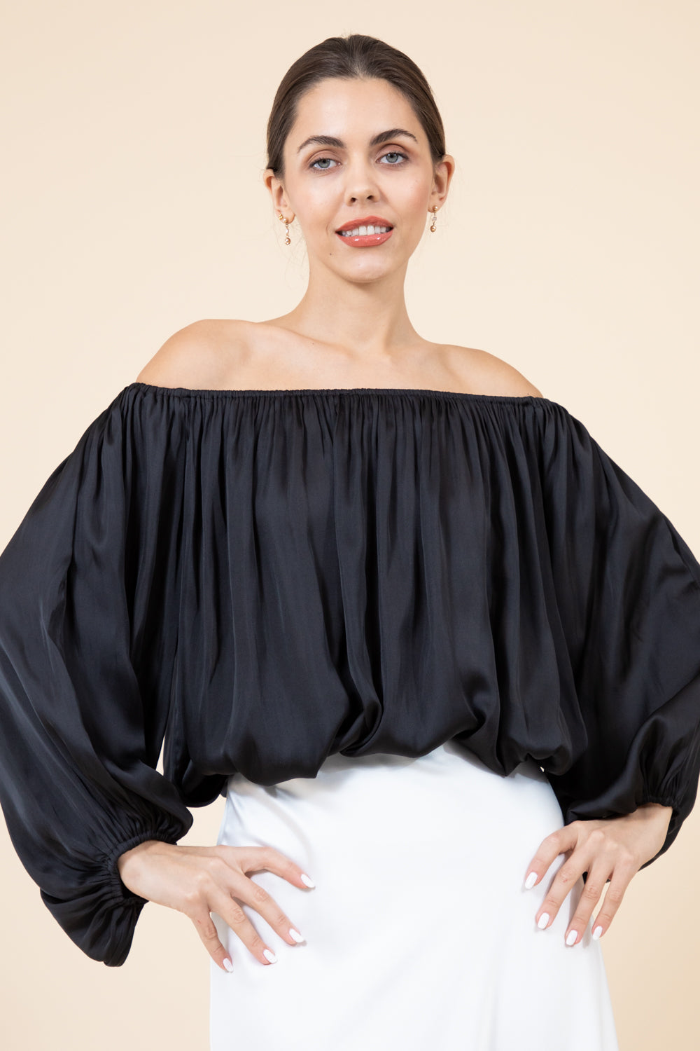 On/Off Shoulder Peasant Top