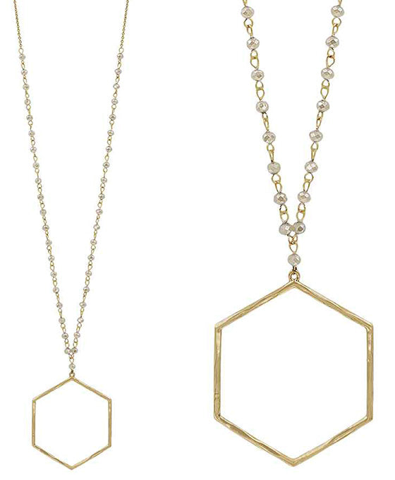 Hexagon Pendant Necklace