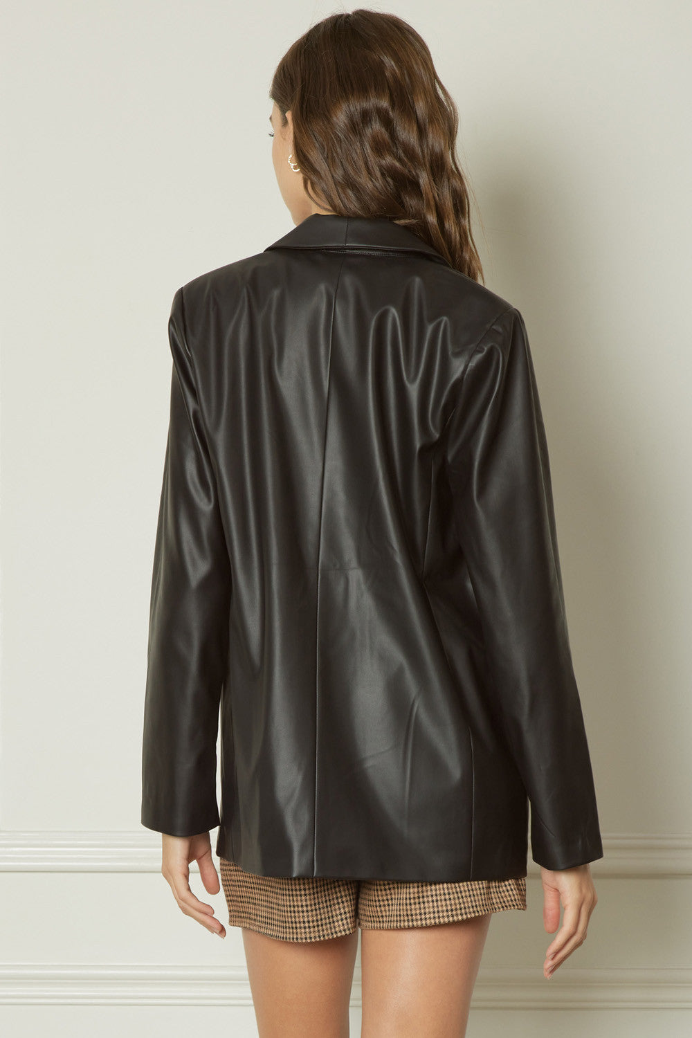 Entro Faux Leather Blazer