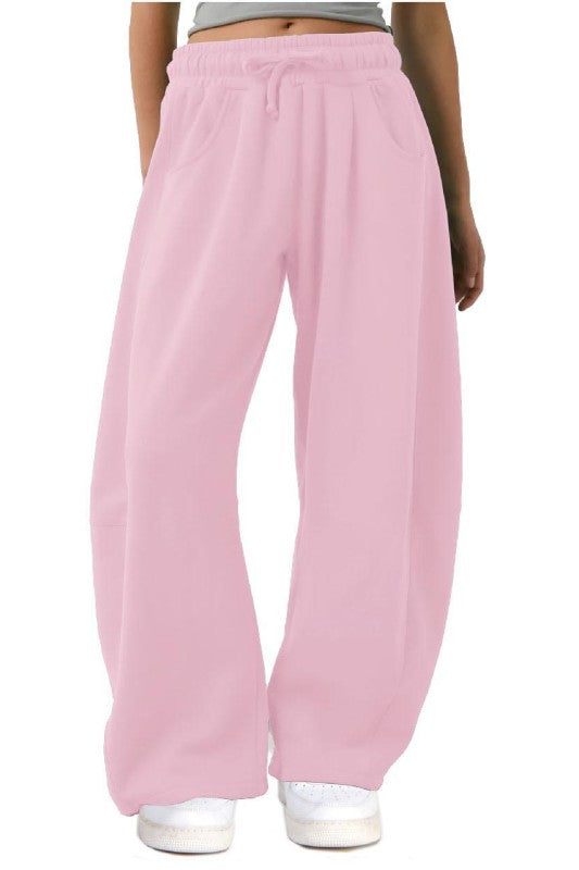 Fleece Baggy Barrel Leg Sweatpants