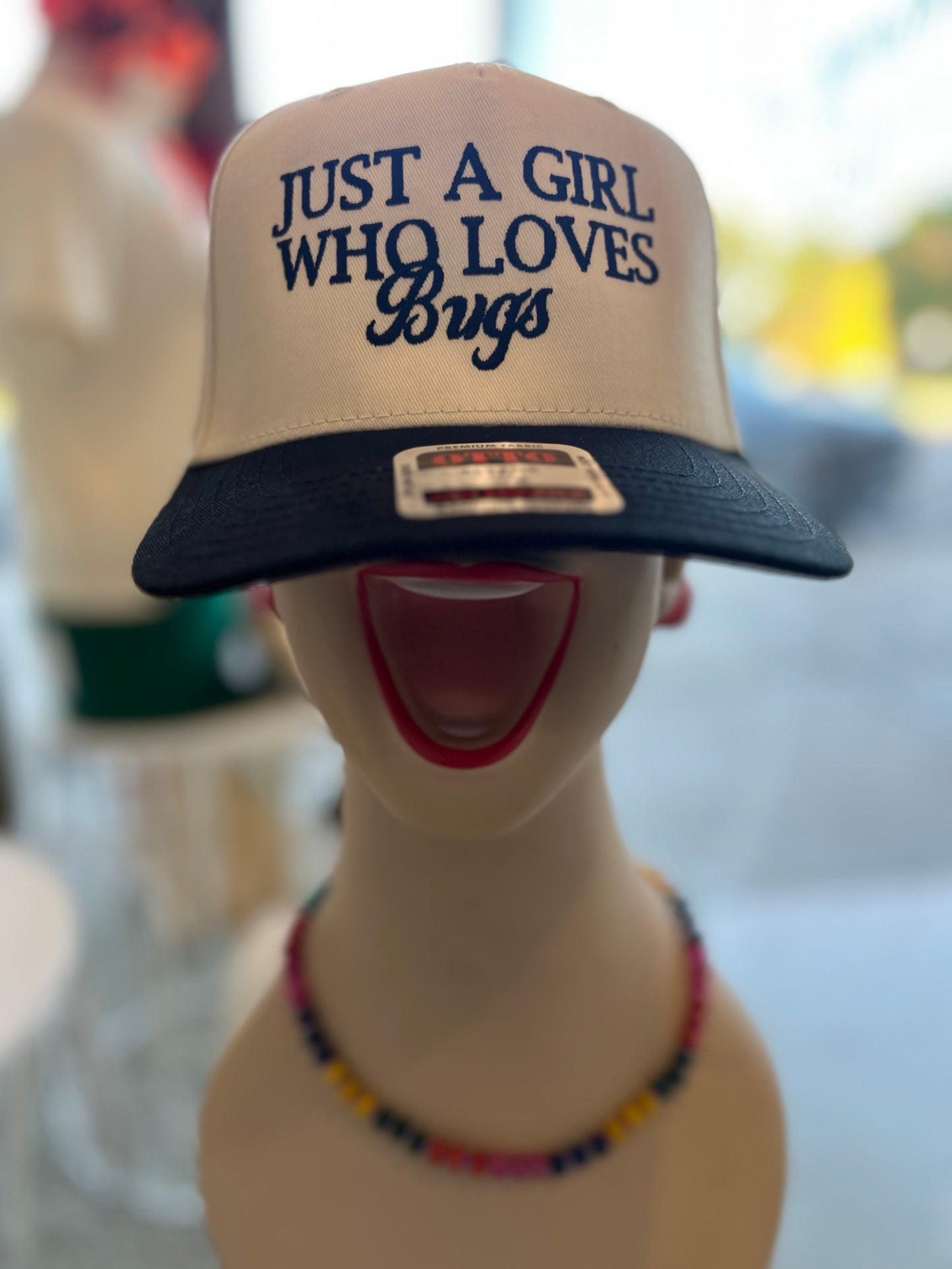 Just A Girl Who Loves Embroidered Trucker Hats
