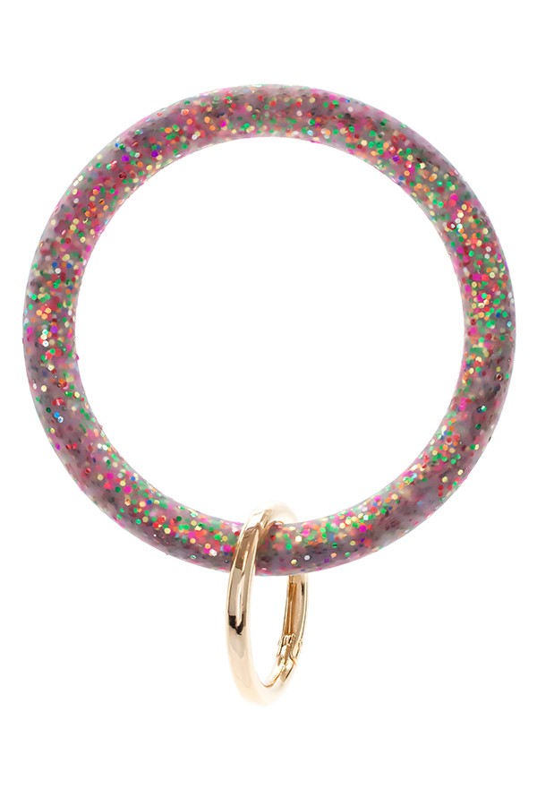 Silicone Glitter Bracelet Key Chain