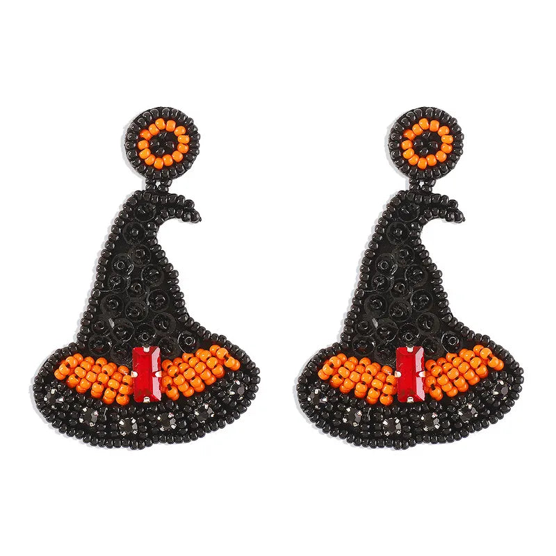 Witch Hat Seed Bead Earrings