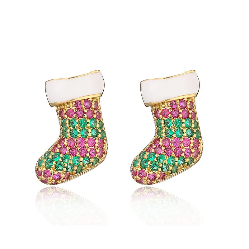 Crystal Christmas Stud Earrings