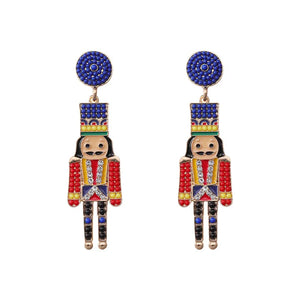 Blue Nutcracker Earrings