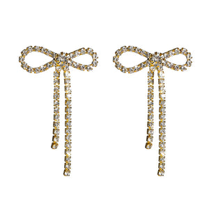 Rhinestone Bow Earrings