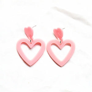 Heart Drop Acrylic Earrings