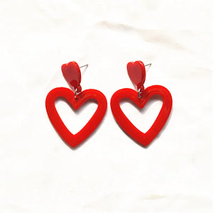 Heart Drop Acrylic Earrings