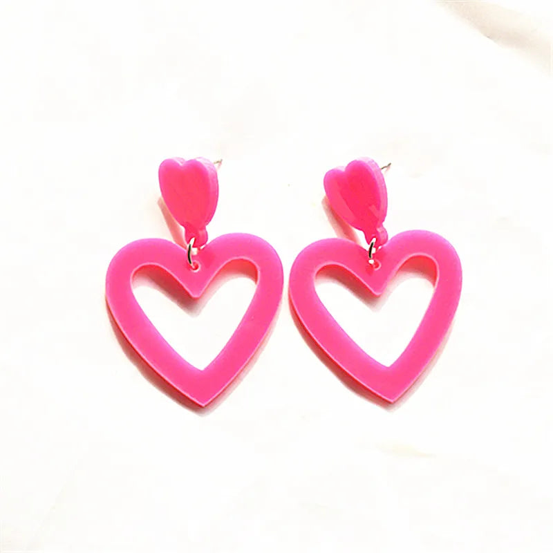 Heart Drop Acrylic Earrings