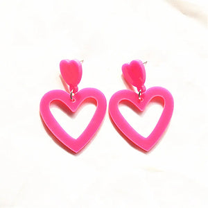 Heart Drop Acrylic Earrings