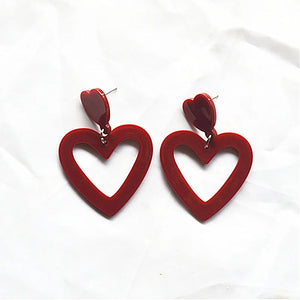 Heart Drop Acrylic Earrings