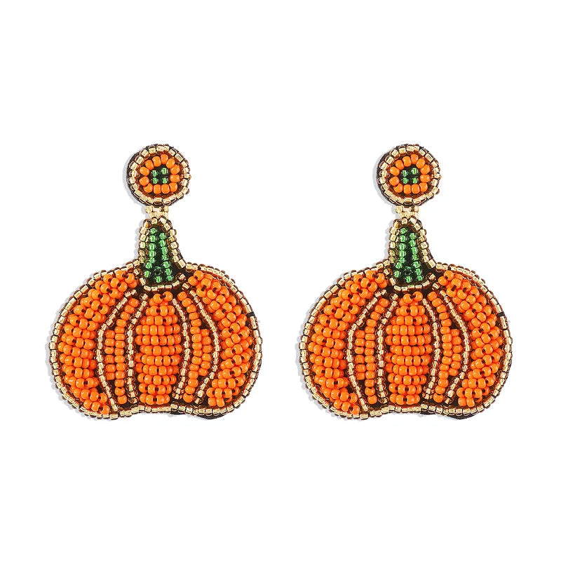 Pumpkin Seed Bead Earrings