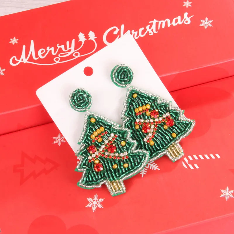 Christmas Sweet Tree Seed Bead Earrings