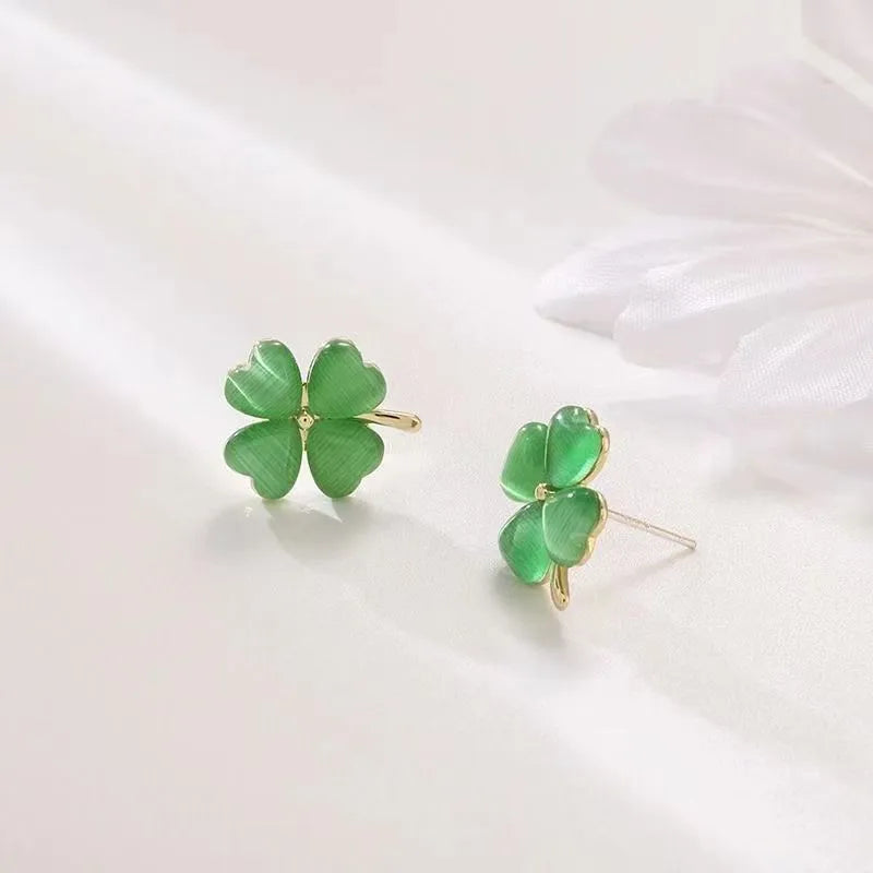 Lucky Four Leaf Clover Stud Earrings