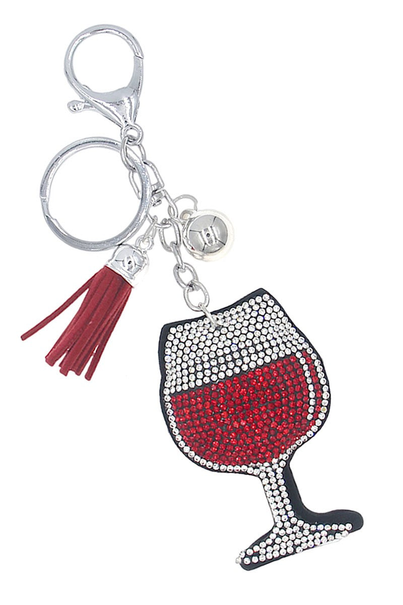 Puff Rhinestone Keychain