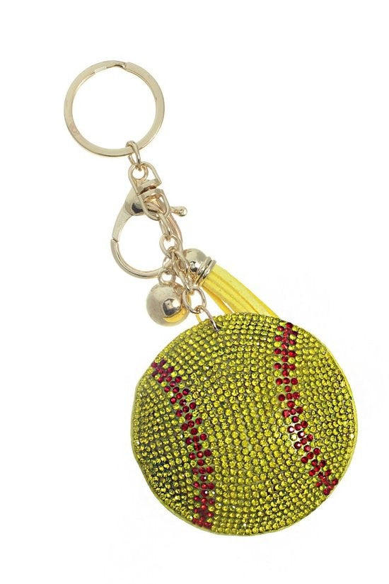 Puff Rhinestone Keychain