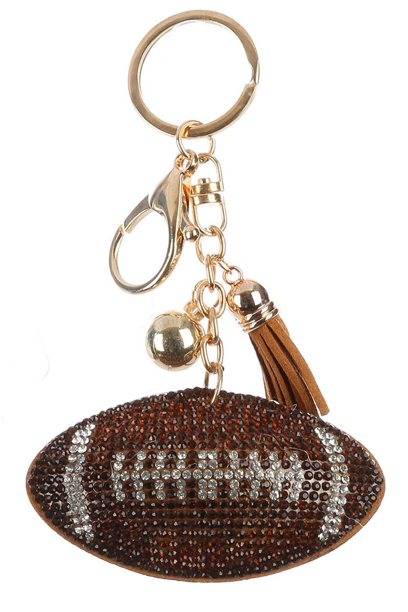 Puff Rhinestone Keychain