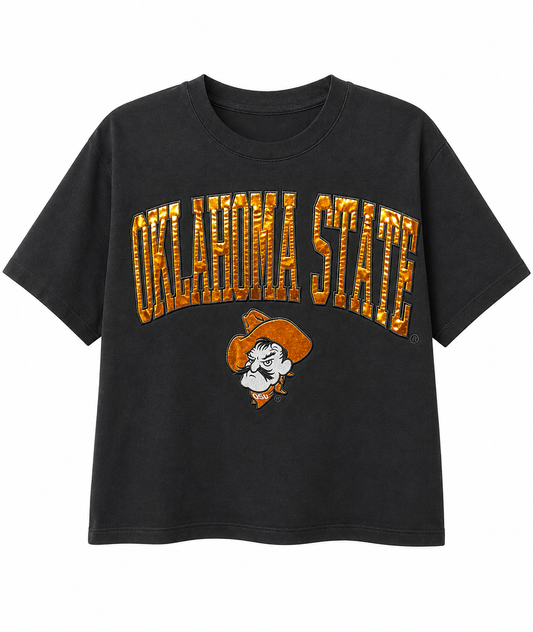 BB Stadium Blk OK State/Pete Head & Shine Top
