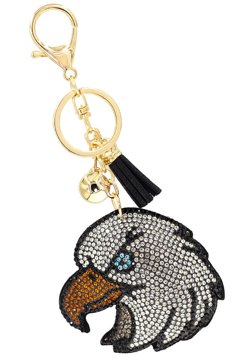 Puff Rhinestone Keychain