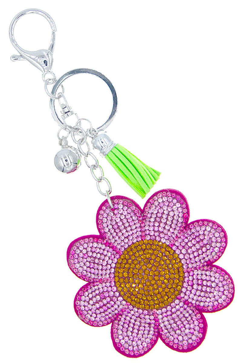 Puff Rhinestone Keychain