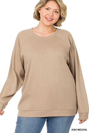 Zenana Plus Raglan Sleeve Pullover