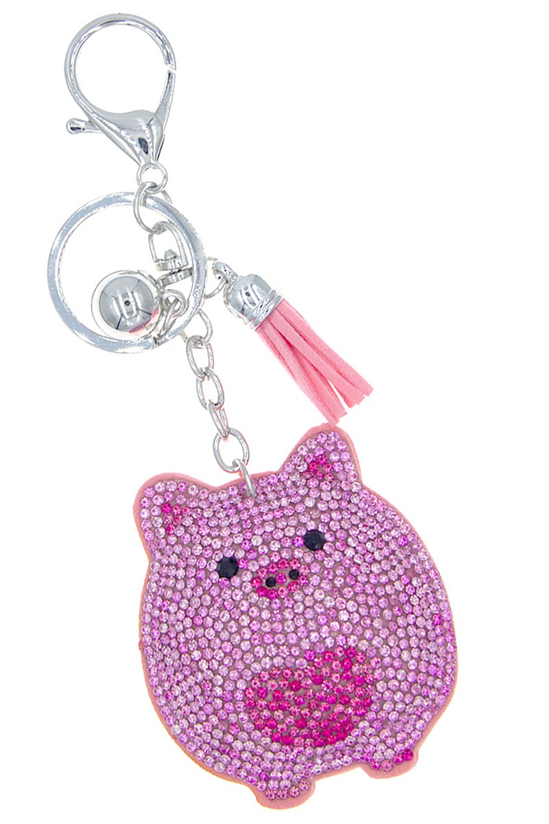 Puff Rhinestone Keychain