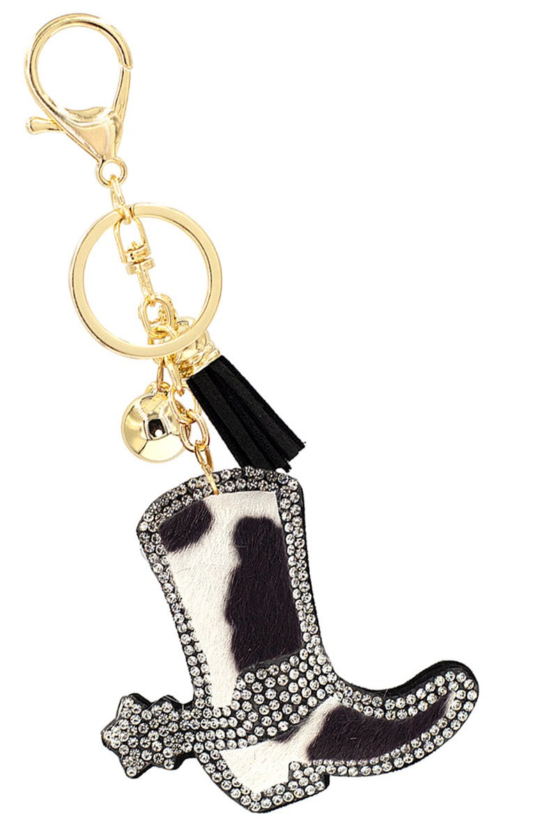 Puff Rhinestone Keychain