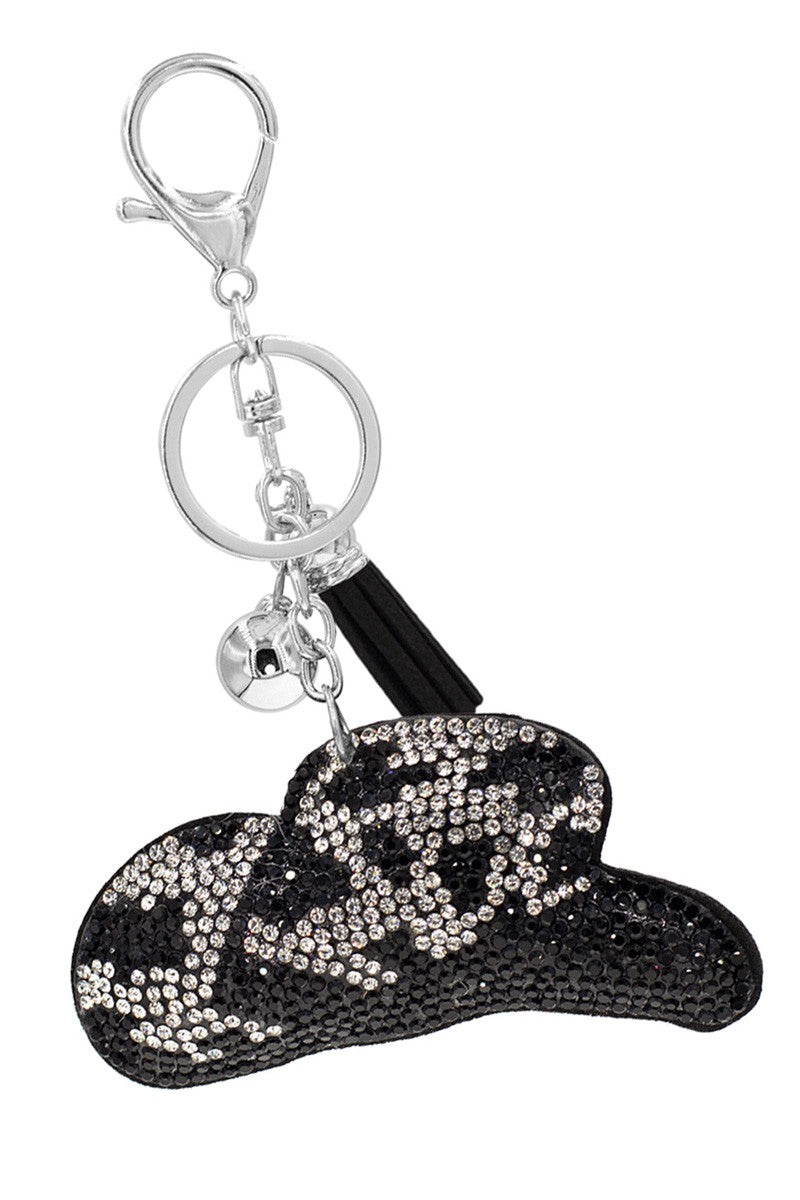 Puff Rhinestone Keychain