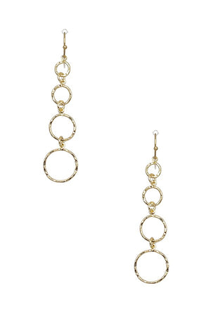HAMMERED CIRCLE LINK DANGLE EARRING