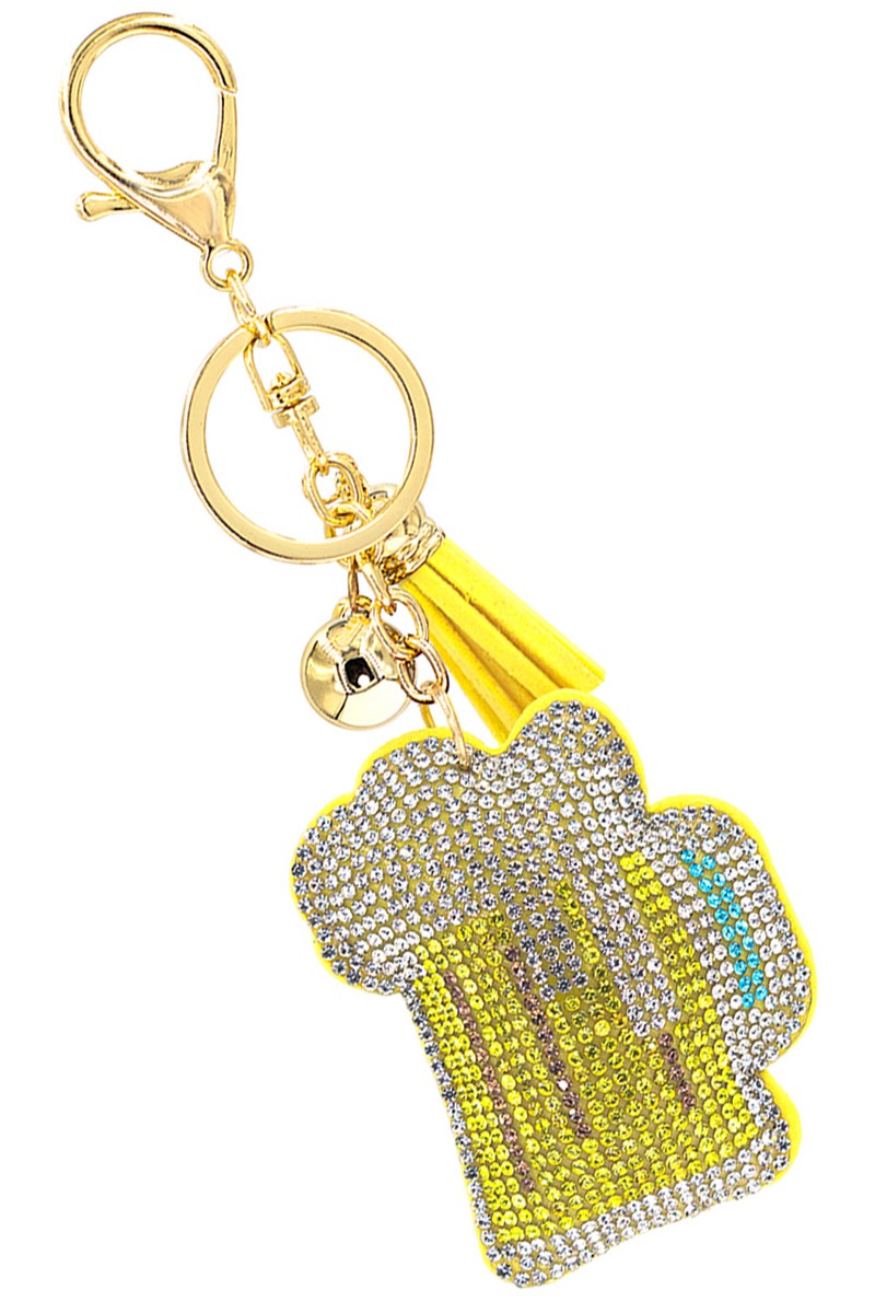 Puff Rhinestone Keychain