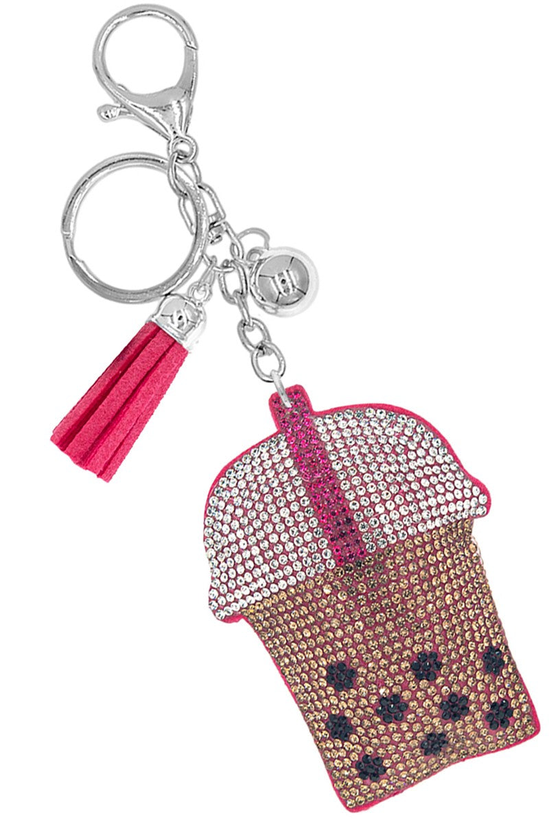 Puff Rhinestone Keychain