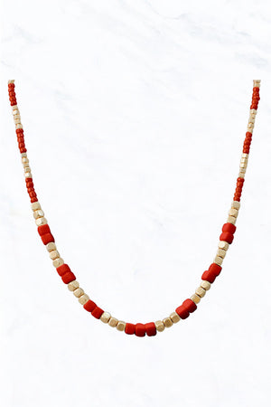 Colored Cube Seed Bead Necklace