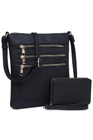 Multi Zip Pocket 2-in-1 Crossbody Bag