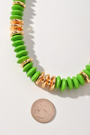 Gold Wood Bead Mix Necklace