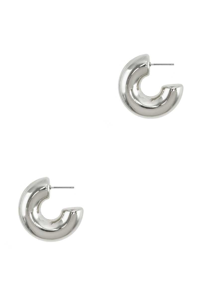 Metal Thick Hoop Earrings