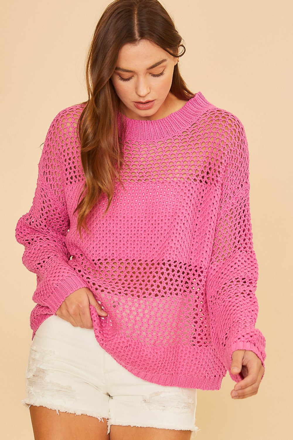 Quincy Fishnet Loose Fit Sweater