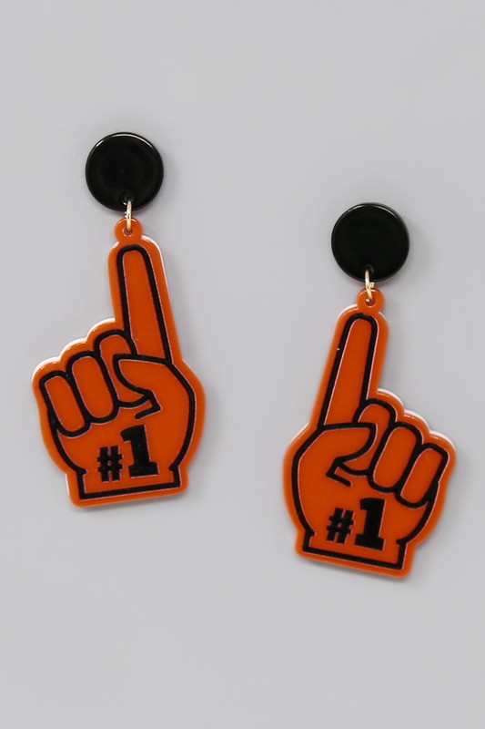 Number 1 Fan Game Day Acrylic Earring