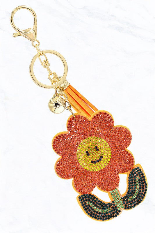 Puff Rhinestone Keychain