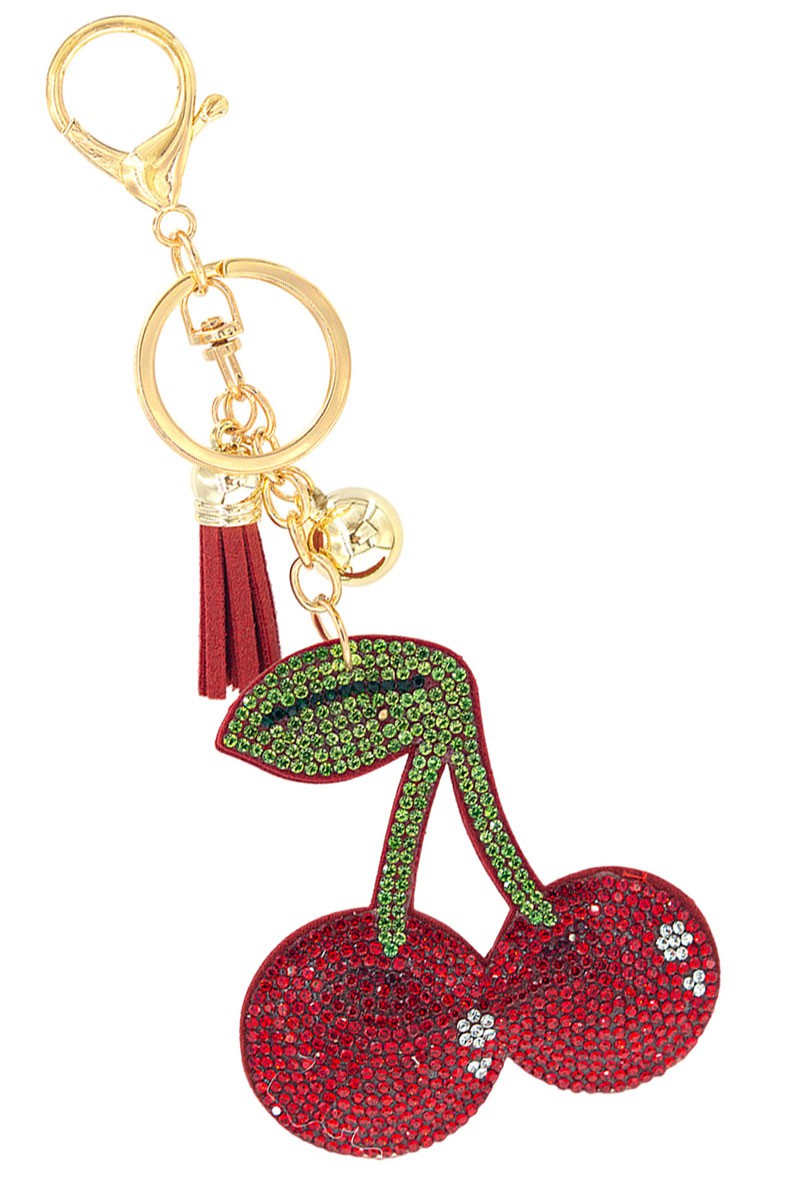 Puff Rhinestone Keychain