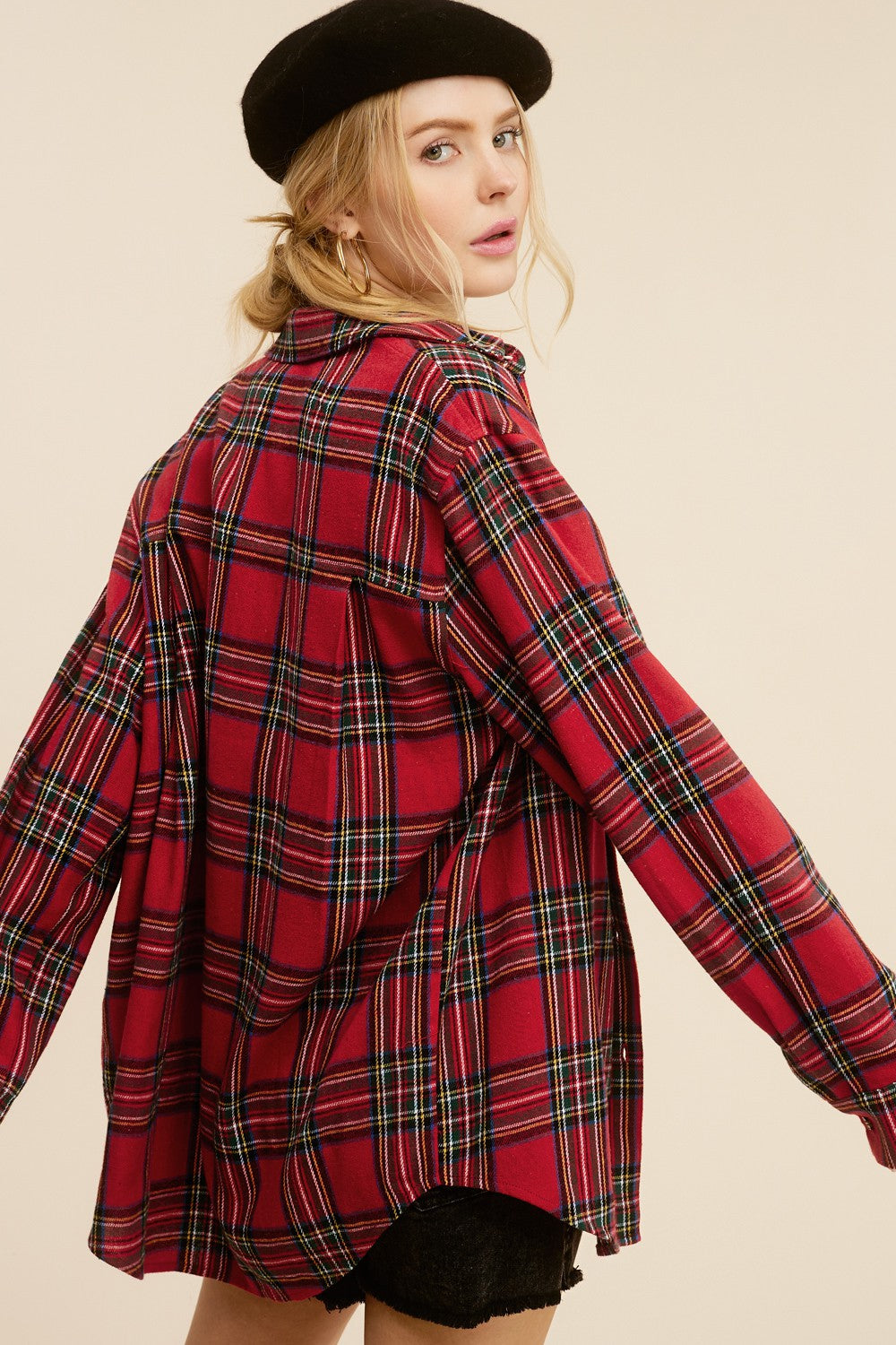 Ruby Plaid Flannel Top