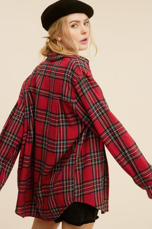 Ruby Plaid Flannel Top